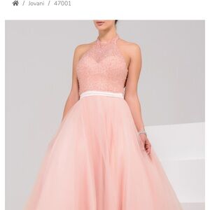NWT Jovani Pink Halter Sleeveless Prom Gown - Size 4